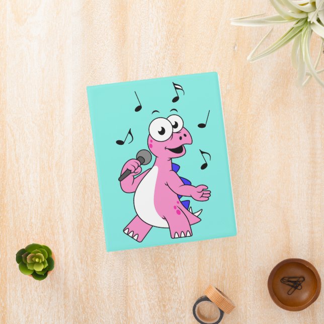 Illustration Of A Singing Stegosaurus. Mini Binder (InSitu)