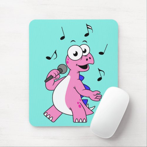 Illustration Of A Singing Stegosaurus Mouse Pad