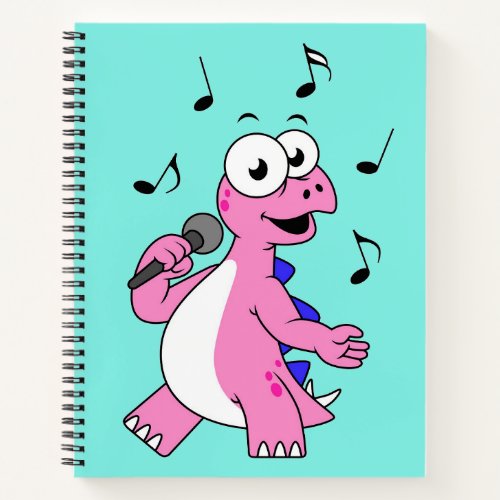Illustration Of A Singing Stegosaurus Notebook
