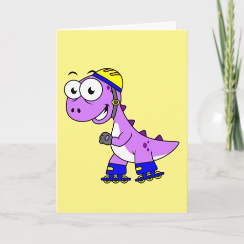 Illustration Of A Skating Tyrannosaurus Rex Card