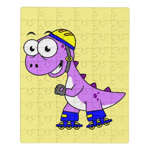 Illustration Of A Skating Tyrannosaurus Rex Jigsaw Puzzle