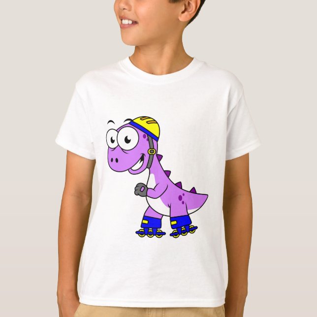 Illustration Of A Skating Tyrannosaurus Rex. T-Shirt (Front)