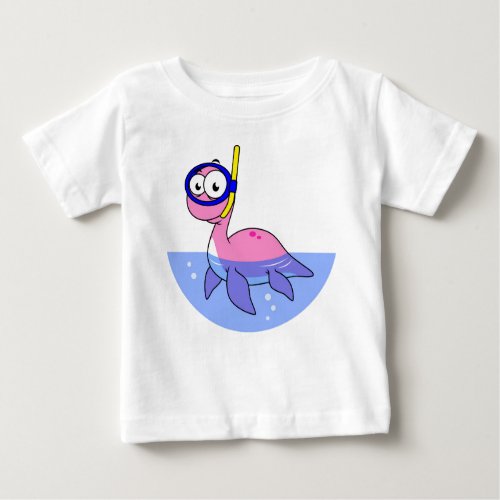 Illustration Of A Snorkeling Loch Ness Monster Baby T_Shirt