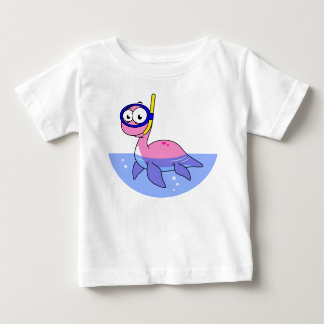 Illustration Of A Snorkeling Loch Ness Monster. Baby T-Shirt (Front)