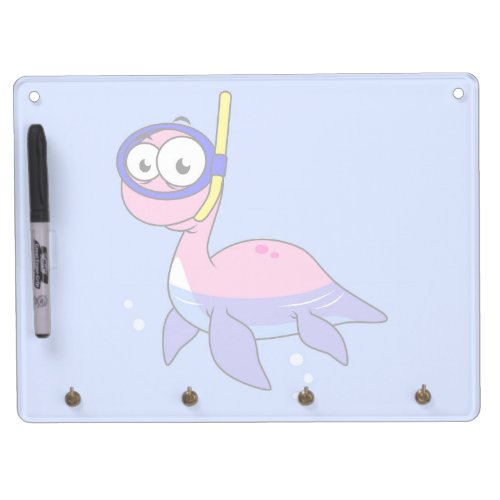 Illustration Of A Snorkeling Loch Ness Monster Dry Erase Board With Keychain Holder