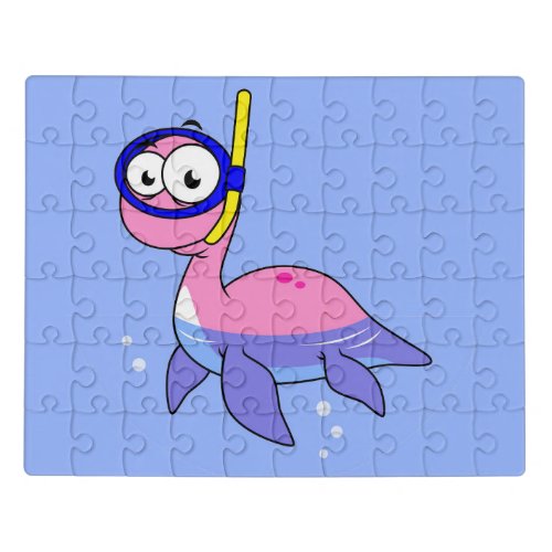 Illustration Of A Snorkeling Loch Ness Monster Jigsaw Puzzle