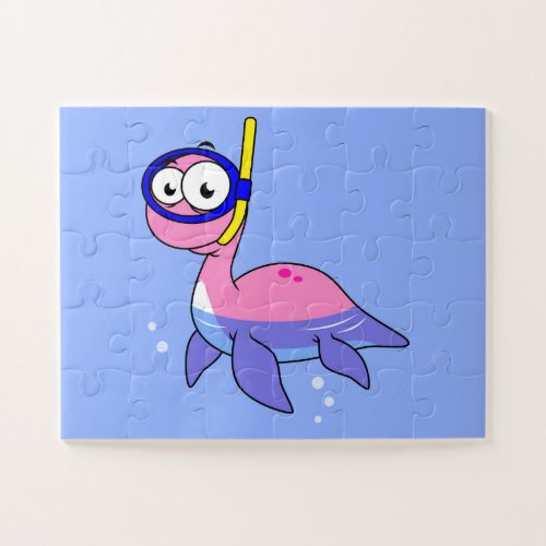 Illustration Of A Snorkeling Loch Ness Monster Jigsaw Puzzle