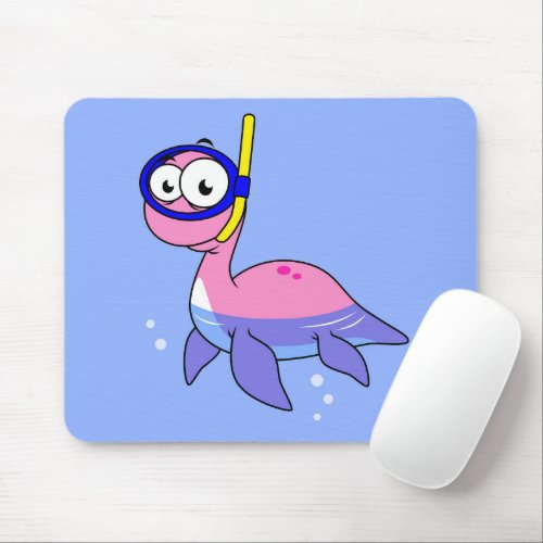 Illustration Of A Snorkeling Loch Ness Monster Mouse Pad