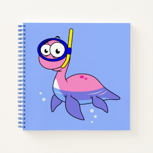 Illustration Of A Snorkeling Loch Ness Monster Notebook