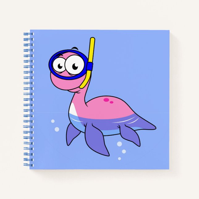 Illustration Of A Snorkeling Loch Ness Monster. Notebook (Front)