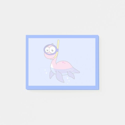 Illustration Of A Snorkeling Loch Ness Monster Post_it Notes