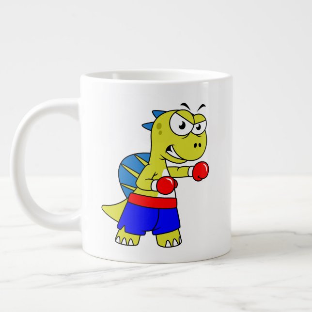 Illustration Of A Spinosaurus Boxing. Giant Coffee Mug (Left)