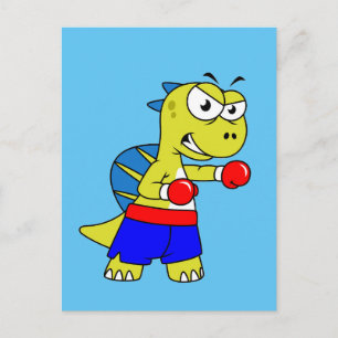 Illustration Of A Spinosaurus Boxing. Postcard