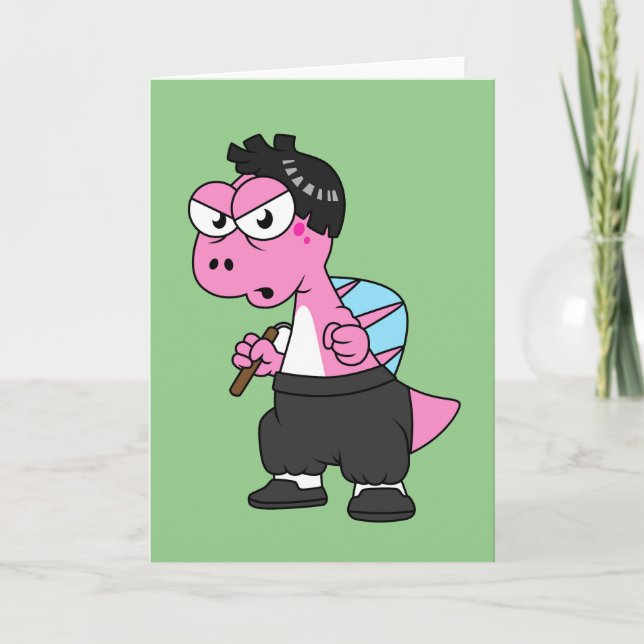 Illustration Of A Spinosaurus Bruce Lee. Card (Front)