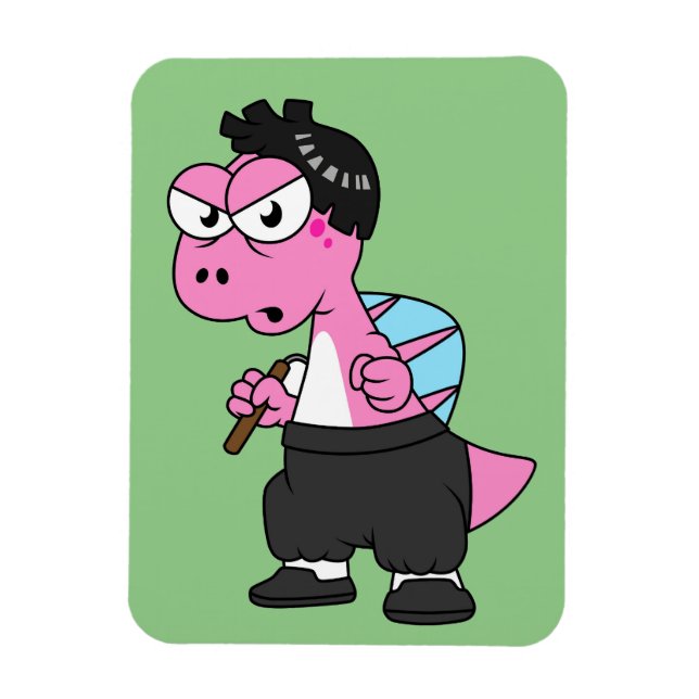 Illustration Of A Spinosaurus Bruce Lee. Magnet (Vertical)