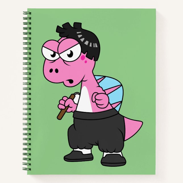 Illustration Of A Spinosaurus Bruce Lee. Notebook (Front)