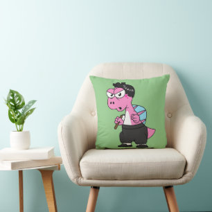 Illustration Of A Spinosaurus Bruce Lee. Throw Pillow