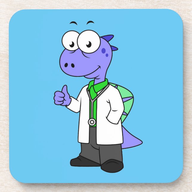 Illustration Of A Spinosaurus Doctor. Beverage Coaster (Front)