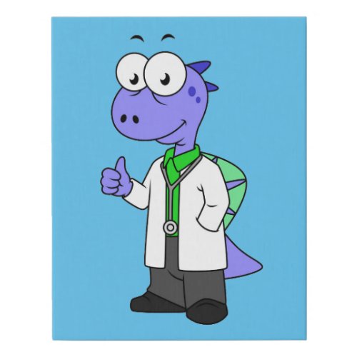 Illustration Of A Spinosaurus Doctor Faux Canvas Print