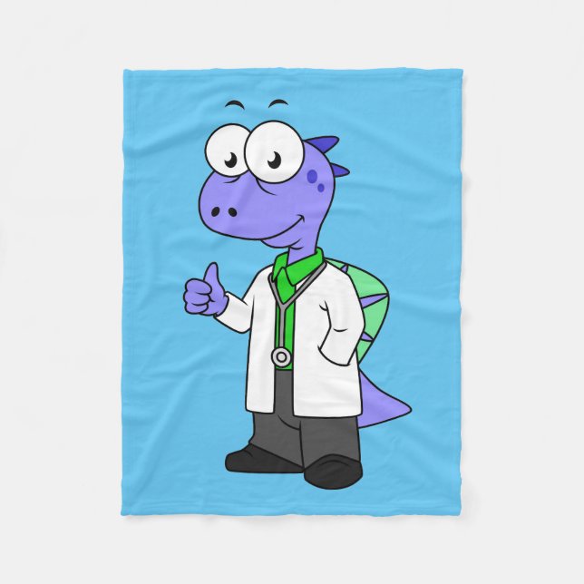 Illustration Of A Spinosaurus Doctor. Fleece Blanket (Front)