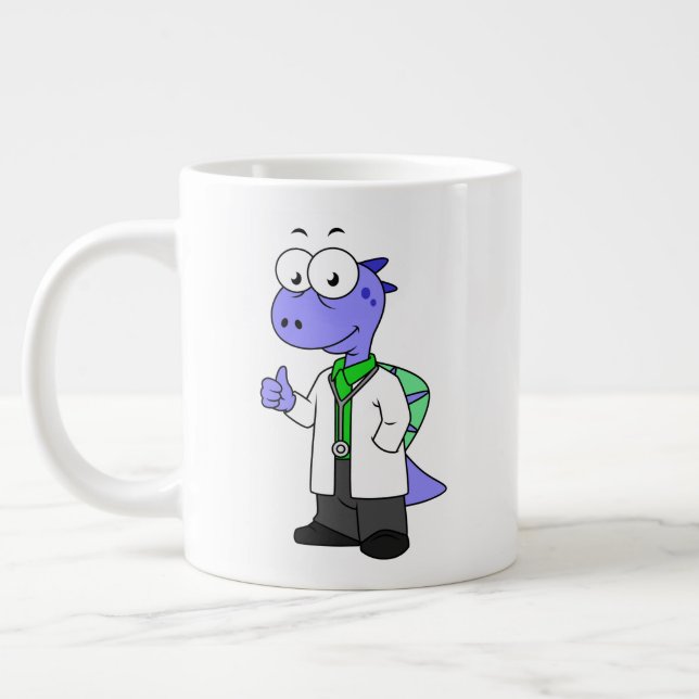 Illustration Of A Spinosaurus Doctor. Giant Coffee Mug (Left)