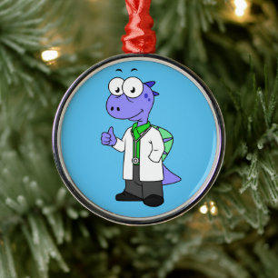 Illustration Of A Spinosaurus Doctor. Metal Ornament