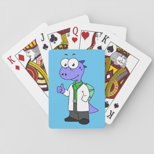 Illustration Of A Spinosaurus Doctor Playing Cards