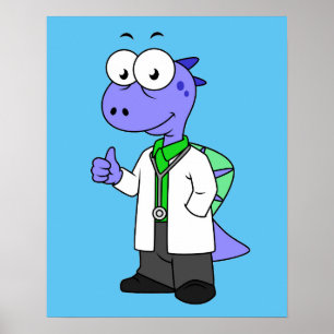 Illustration Of A Spinosaurus Doctor. Poster