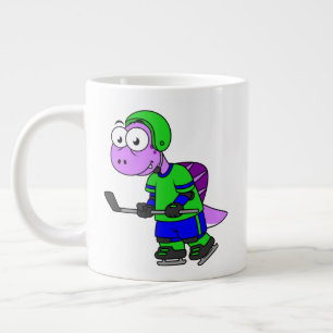 Illustration Of A Spinosaurus Hockey Player. Giant Coffee Mug