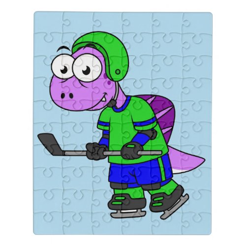 Illustration Of A Spinosaurus Hockey Player Jigsaw Puzzle