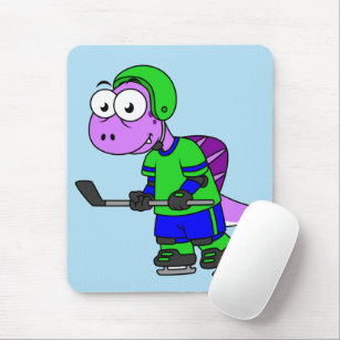 Illustration Of A Spinosaurus Hockey Player. Mouse Pad