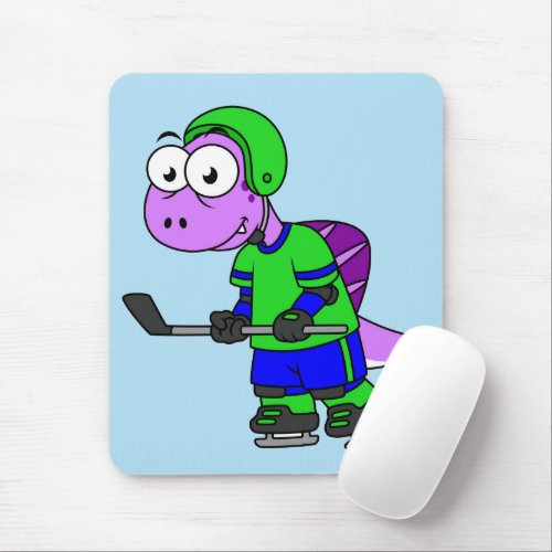 Illustration Of A Spinosaurus Hockey Player Mouse Pad