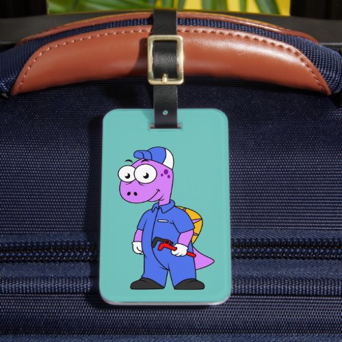 Illustration Of A Spinosaurus Plumber Luggage Tag