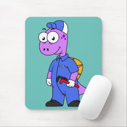 Illustration Of A Spinosaurus Plumber Mouse Pad
