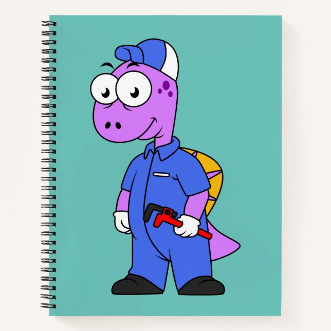 Illustration Of A Spinosaurus Plumber. Notebook (Front)
