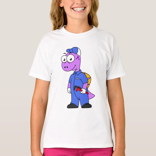 Illustration Of A Spinosaurus Plumber. T-Shirt (Front)