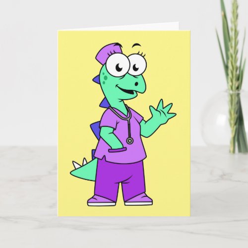 Illustration Of A Stegosaurus Nurse Card