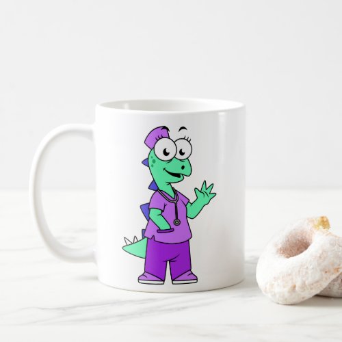 Illustration Of A Stegosaurus Nurse Coffee Mug