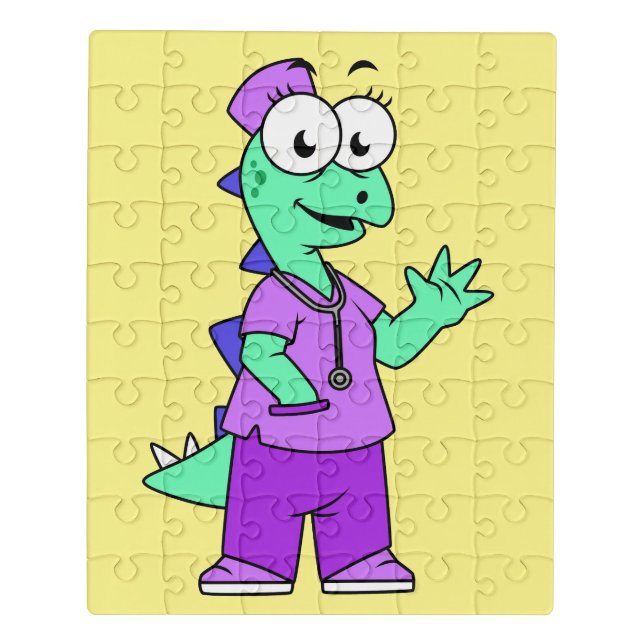Illustration Of A Stegosaurus Nurse. Jigsaw Puzzle (Puzzle Vertical)