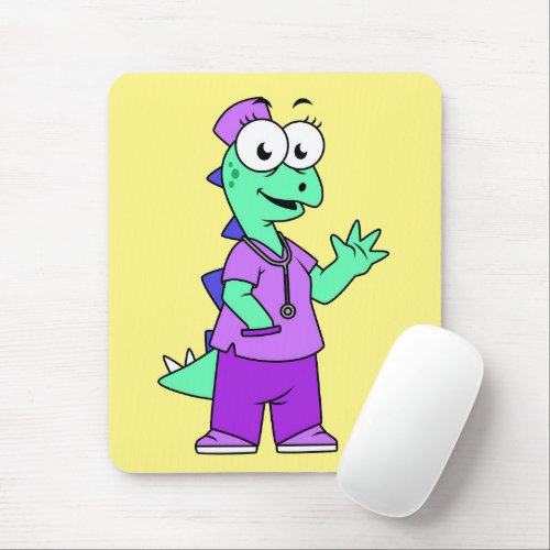 Illustration Of A Stegosaurus Nurse Mouse Pad
