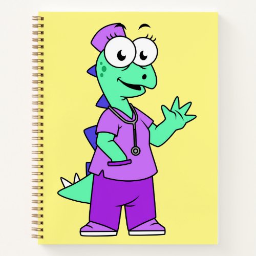 Illustration Of A Stegosaurus Nurse Notebook