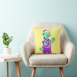 Illustration Of A Stegosaurus Nurse. Throw Pillow