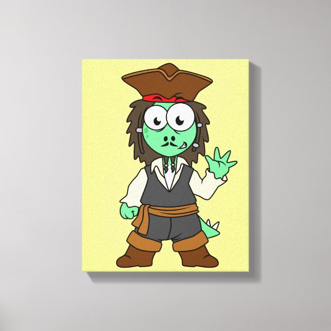 Illustration Of A Stegosaurus Pirate, Jack Sparrow Canvas Print (Front)