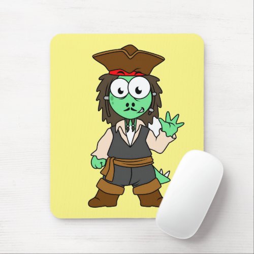 Illustration Of A Stegosaurus Pirate Jack Sparrow Mouse Pad