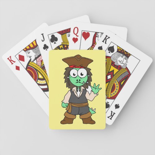 Illustration Of A Stegosaurus Pirate Jack Sparrow Poker Cards
