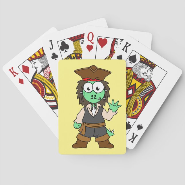 Illustration Of A Stegosaurus Pirate, Jack Sparrow Poker Cards (Back)