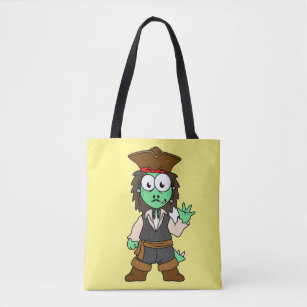 Illustration Of A Stegosaurus Pirate, Jack Sparrow Tote Bag