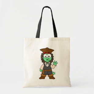 Illustration Of A Stegosaurus Pirate, Jack Sparrow Tote Bag