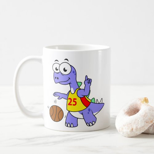 Illustration Of A Stegosaurus Playing Basketball Coffee Mug