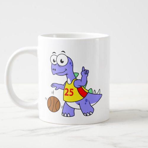 Illustration Of A Stegosaurus Playing Basketball Giant Coffee Mug